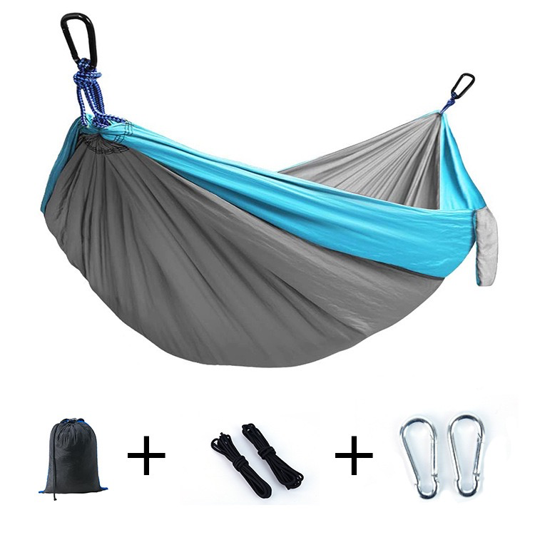 Nylon Hammock - Lightweight, Colorful Parachute Fabric for 2-Person Camping
