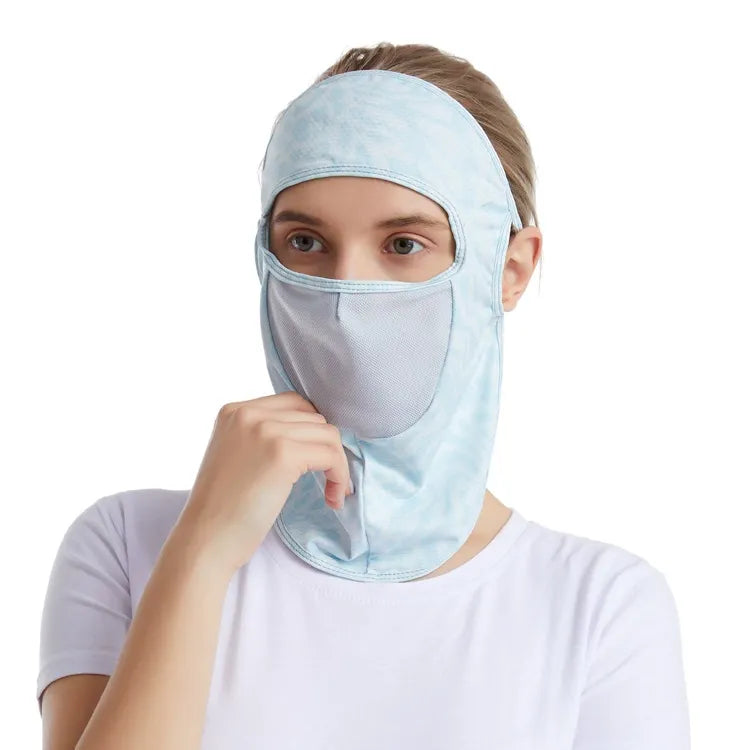 Summer ice silk sunscreen mask face mask full face mask full face headgear facekini female riding mouth and nose mask face cover