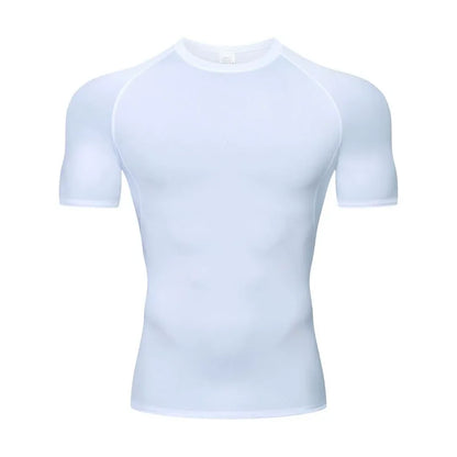 Cross-Border PRO Men's Tight Quick-Drying Shirts - Breathable, Short-Sleeve Fitness Wear, Outdoor Running Milk Silk Round Neck