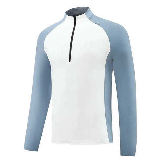 2025 New Outdoor Sports T-Shirt for Men - Standing Collar, Running Quick-Dry, Mountaineering/Hiking Casual Layering