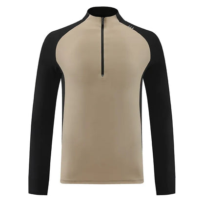 2025 New Outdoor Sports T-Shirt for Men - Standing Collar, Running Quick-Dry, Mountaineering/Hiking Casual Layering