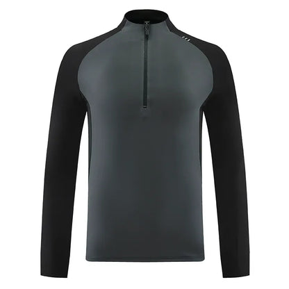 2025 New Outdoor Sports T-Shirt for Men - Standing Collar, Running Quick-Dry, Mountaineering/Hiking Casual Layering