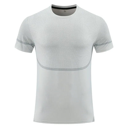 2025 New Cross-Border Summer Ice Silk Short-Sleeve T-Shirt for Men - Thin, Breathable, Quick-Drying Running/Training Wear