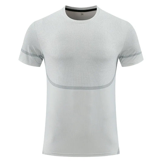 2025 New Cross-Border Summer Ice Silk Short-Sleeve T-Shirt for Men - Thin, Breathable, Quick-Drying Running/Training Wear