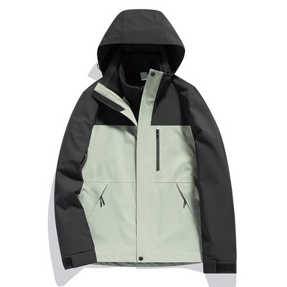 Jacket 3-in-1 Men's and Women's Winter Two-piece Set Detachable Windproof Waterproof Warmth Thickened Ski Workwear