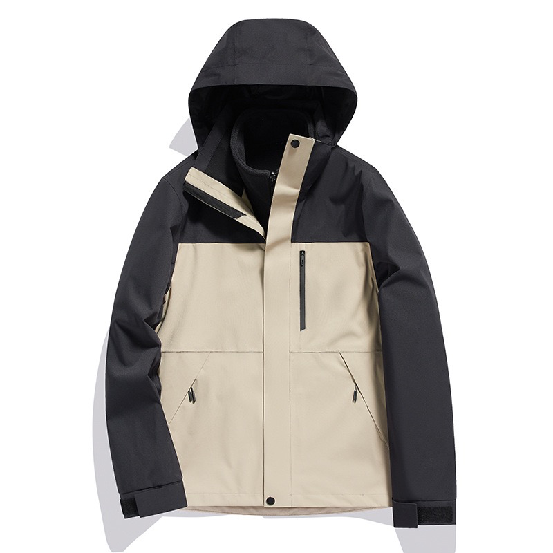 Jacket 3-in-1 Men's and Women's Winter Two-piece Set Detachable Windproof Waterproof Warmth Thickened Ski Workwear