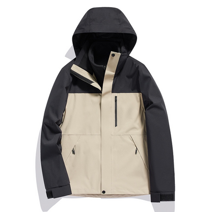 Jacket 3-in-1 Men's and Women's Winter Two-piece Set Detachable Windproof Waterproof Warmth Thickened Ski Workwear