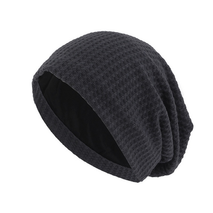 Unisex Solid Color Double-Layer Beanie - Breathable Cotton Hat for Spring/Fall & Maternity Use