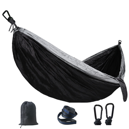 Nylon Hammock - Lightweight, Colorful Parachute Fabric for 2-Person Camping
