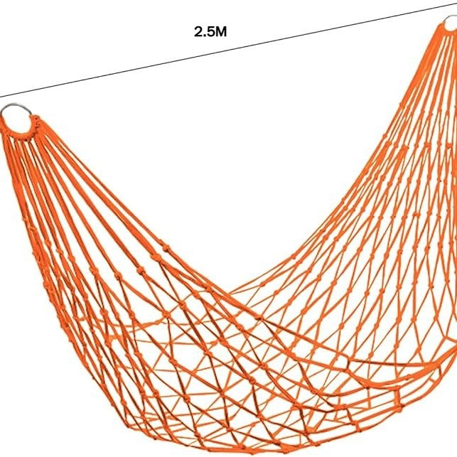 Mesh Hammock - Portable Nylon Net Design with Storage Bag for Solo Camping