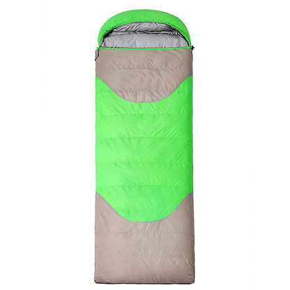 Down Sleeping Bag - Outdoor Adult Envelope, White Duck Down, Ultra-Lightweight Warm, Portable Camping Travelable, Joinable Double