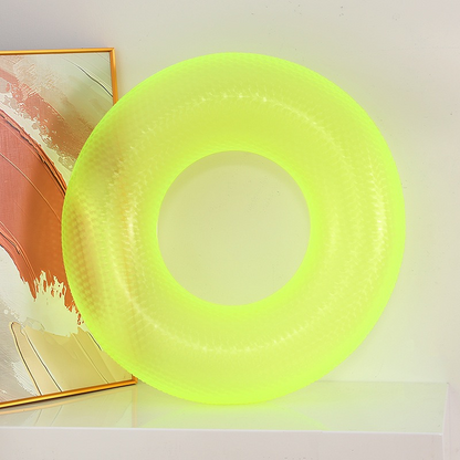 New Thickened Children's Swimming Ring - PVC Inflatable Fluorescent Solid Color Simple Swimming Ring, 4D Fluorescent Swimming Ring