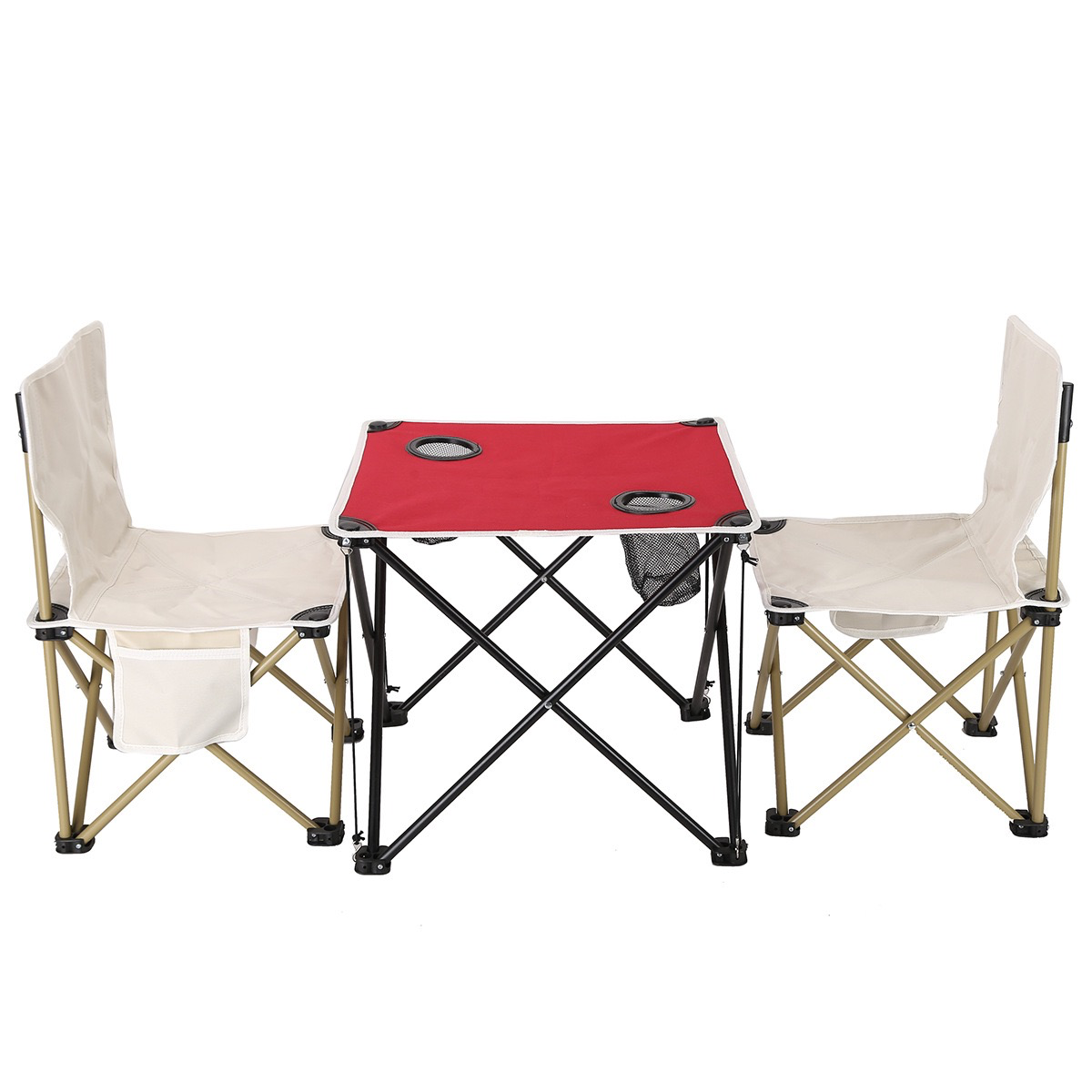 Outdoor Folding Table and Chair Set - Oxford Cloth Backrest, Portable Storage Lightweight Camping Sketching Folding Table