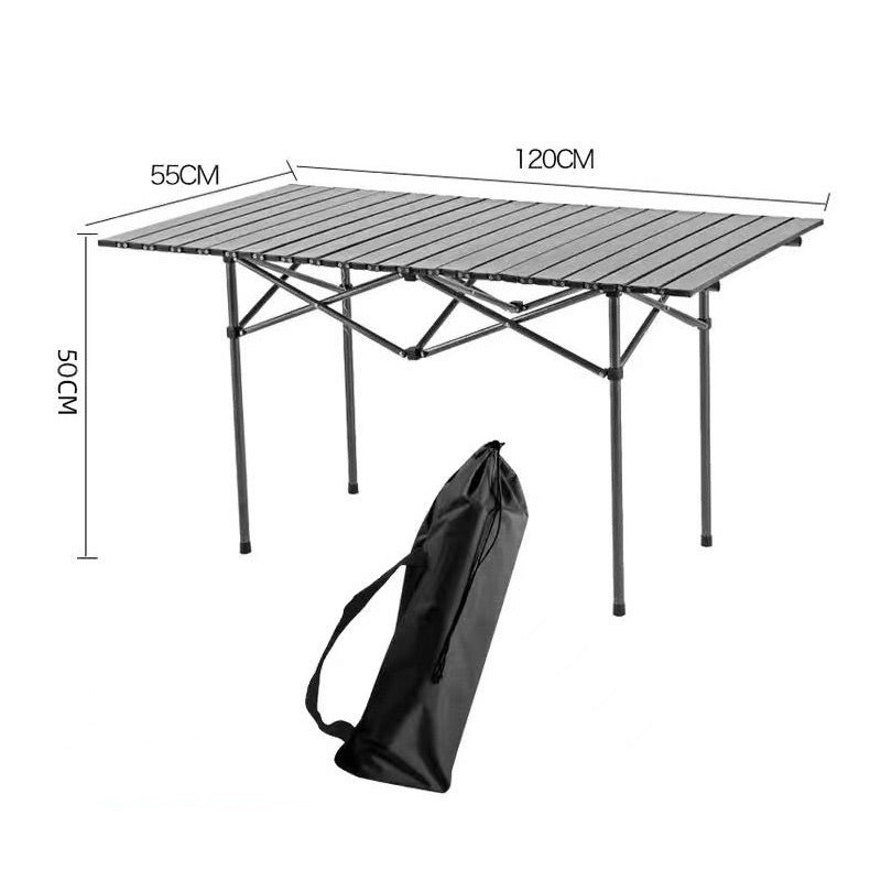 Outdoor Folding Table - Portable Camping Metal Egg Roll Table, Camping Barbecue Dining Table, Night Market Stall Table