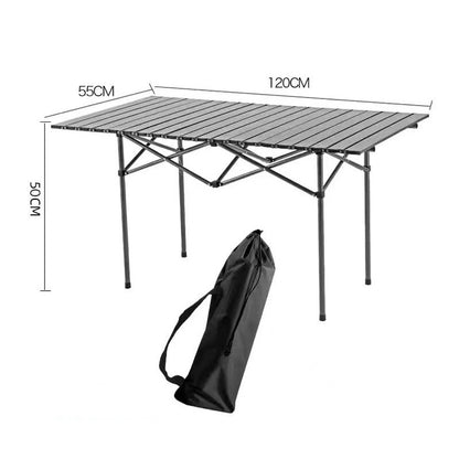 Outdoor Folding Table - Portable Camping Metal Egg Roll Table, Camping Barbecue Dining Table, Night Market Stall Table