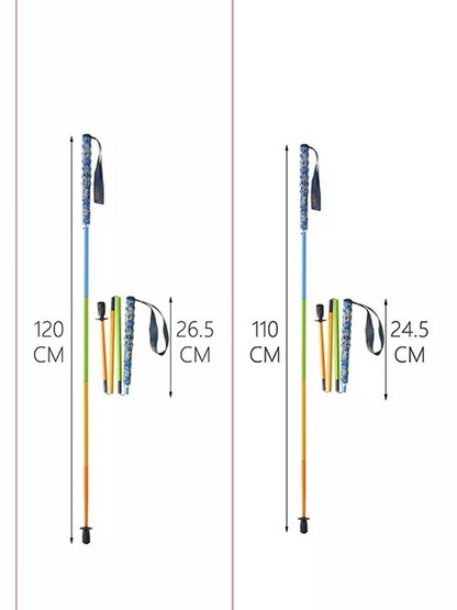 Ultra-Lightweight High-Modulus Carbon Fiber 5-Section Folding Mountaineering Hiking Stick