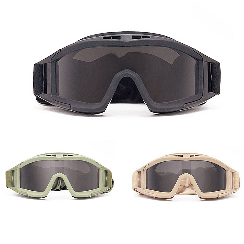 Outdoor Tactical Glasses - Desert Locust Military-Inspired Goggles, CS Impact Resistance, Unisex, Bulletproof
