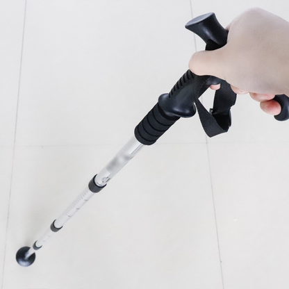 Neutral 3-Section Straight Handle Aluminum Alloy Outdoor Trekking Stick - Telescopic Travel Stick, Hiking Walking Stick, Mountain Climbing Stick