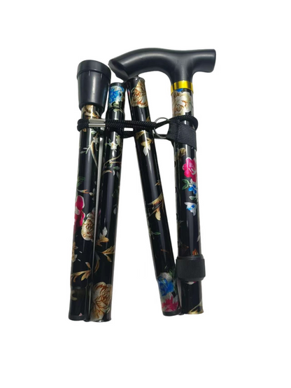 Aluminum Alloy Trekking Pole - Folding Telescopic Lightweight 5-Section Stick, Cross-Country Hiking Outdoor Stick, Portable Senior Stick