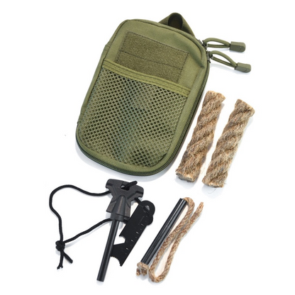 Portable Outdoor Flint - Camping Equipment, Wilderness Survival Tool, Magnesium Stick Fire Starter Wooden Handle