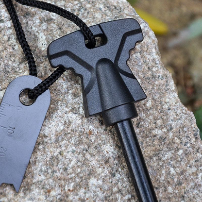 Portable Outdoor Flint - Camping Equipment, Wilderness Survival Tool, Magnesium Stick Fire Starter Wooden Handle