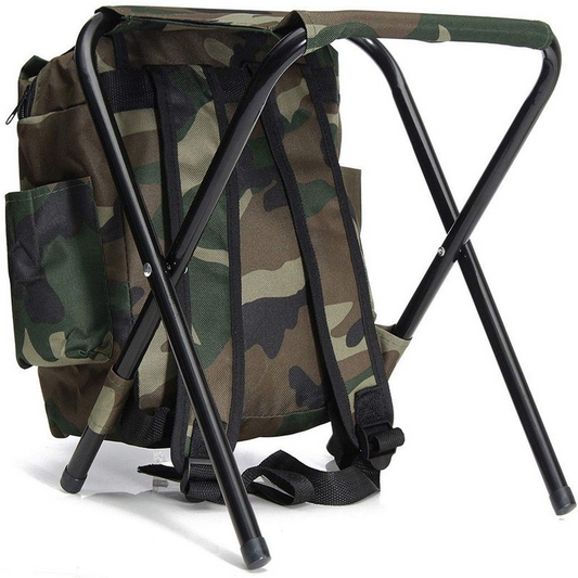 Camouflage Leisure Outdoor Portable Hiking Backpack Chair Foldable Fishing Stool Amazon Bestseller Camping Gear