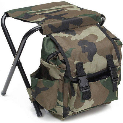 Camouflage Leisure Outdoor Portable Hiking Backpack Chair Foldable Fishing Stool Amazon Bestseller Camping Gear