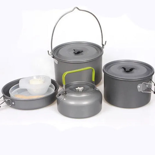 5-6 Person Outdoor Camping Cookset Portable Cookware Set with Teapot -700 Cooking Set