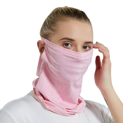 Cross-border ear-hanging neck sunscreen face towel motorcycle breathable ice silk scarf wholesale spring and summer riding mask female