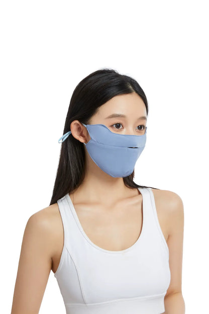 New ice silk sunscreen mask for women in summer, breathable sunshade, same style face protection and UV protection mask