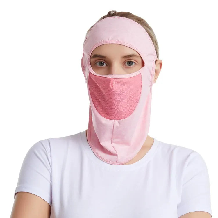 Summer ice silk sunscreen mask face mask full face mask full face headgear facekini female riding mouth and nose mask face cover