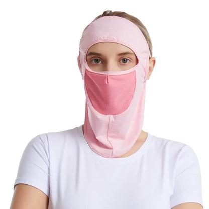 Summer ice silk sunscreen mask face mask full face mask full face headgear facekini female riding mouth and nose mask face cover