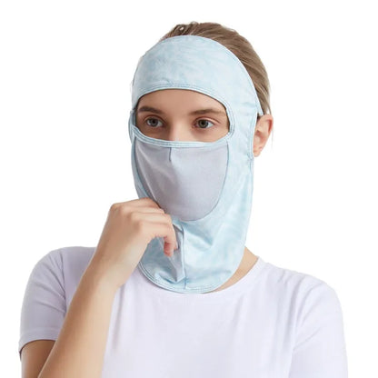 Summer ice silk sunscreen mask face mask full face mask full face headgear facekini female riding mouth and nose mask face cover